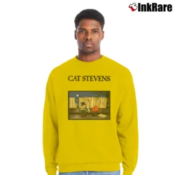 Men’s Cat Stevens Teaser And The Firecat Classic Crewneck Sweatshirt in yellow | Cozy Fabric, Clean Style
