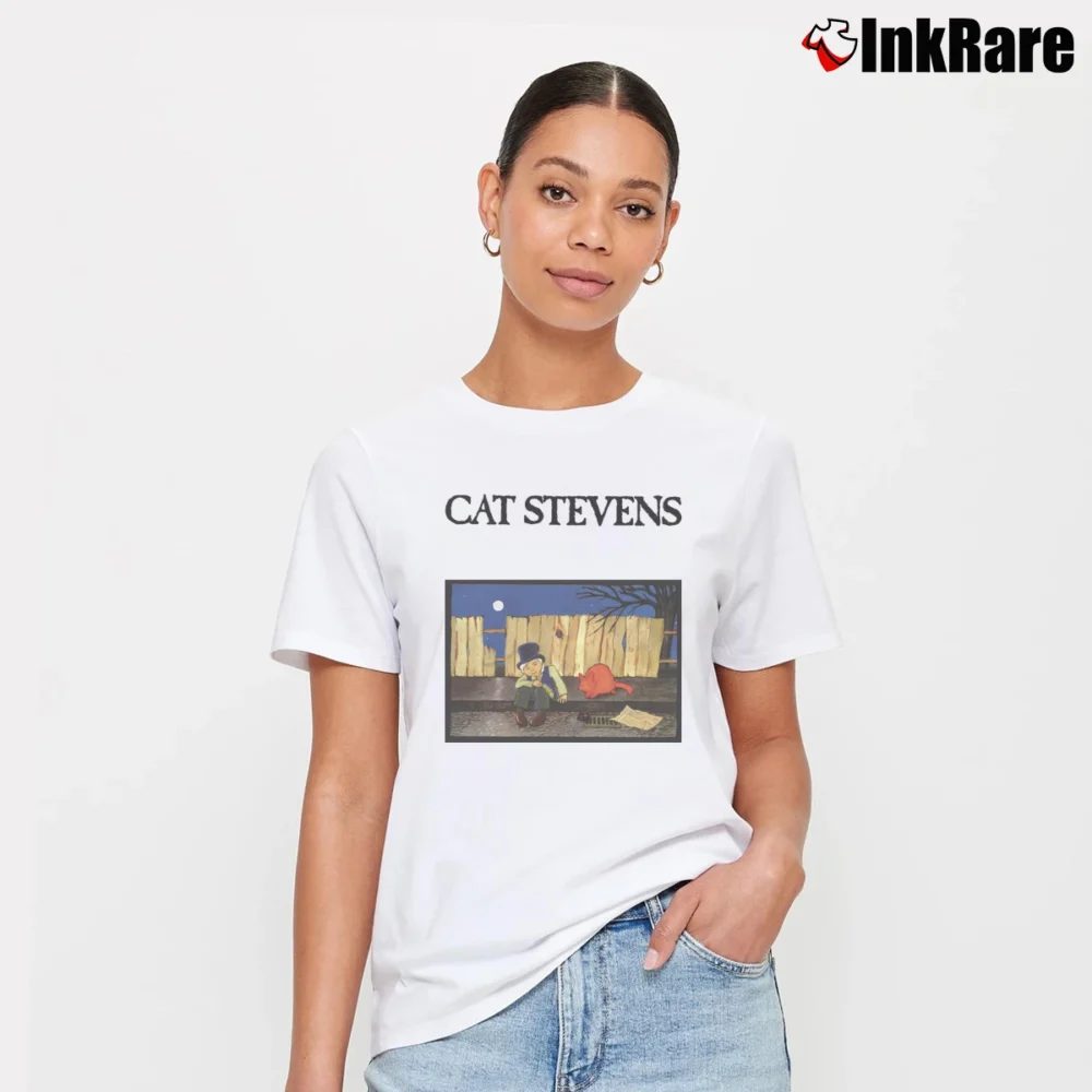 Women’s Cat Stevens Teaser And The Firecat Classic Signature T-Shirt in white | Soft, Flattering Fit