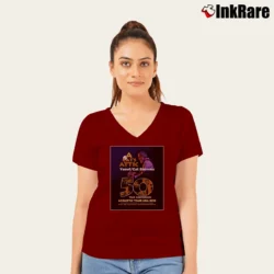 Women’s Cat Stevens Yusuf Acoustic Tour 2016 V-Neck Tee in maroon | Chic Neckline, Soft Texture
