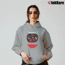Women’s Cat & Watermelon Seth Rogen Neighbors Cozy Hoodie in sport grey | Warm, Structured, Stylish