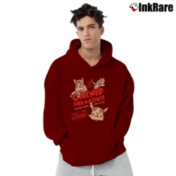 Men’s Catnip Freakout Funny Cat Lover Pullover Hoodie in maroon | Cozy, Durable, Modern Fit