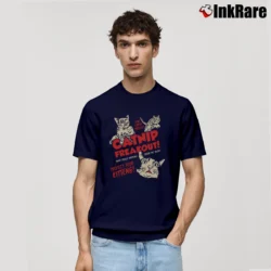 Men’s Catnip Freakout Funny Cat Lover Classic T-Shirt in navy | Soft, Breathable Everyday Wear