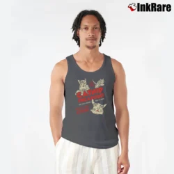 Men’s Catnip Freakout Funny Cat Lover Tank Top in charcoal | Breathable, Active-Friendly Design
