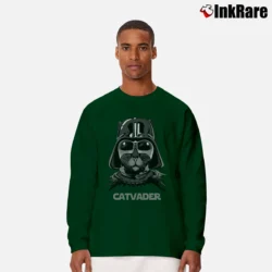 Men’s Catvader Darth Vader Parody Cat Star Wars Long-Sleeve Shirt in forest green | Sleek, Lightweight, Year-Round Wear
