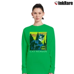 Women’s Catwoman Michelle Pfeiffer 90s Batman Returns Long-Sleeve Top in irish green | Sleek, Versatile, All-Season