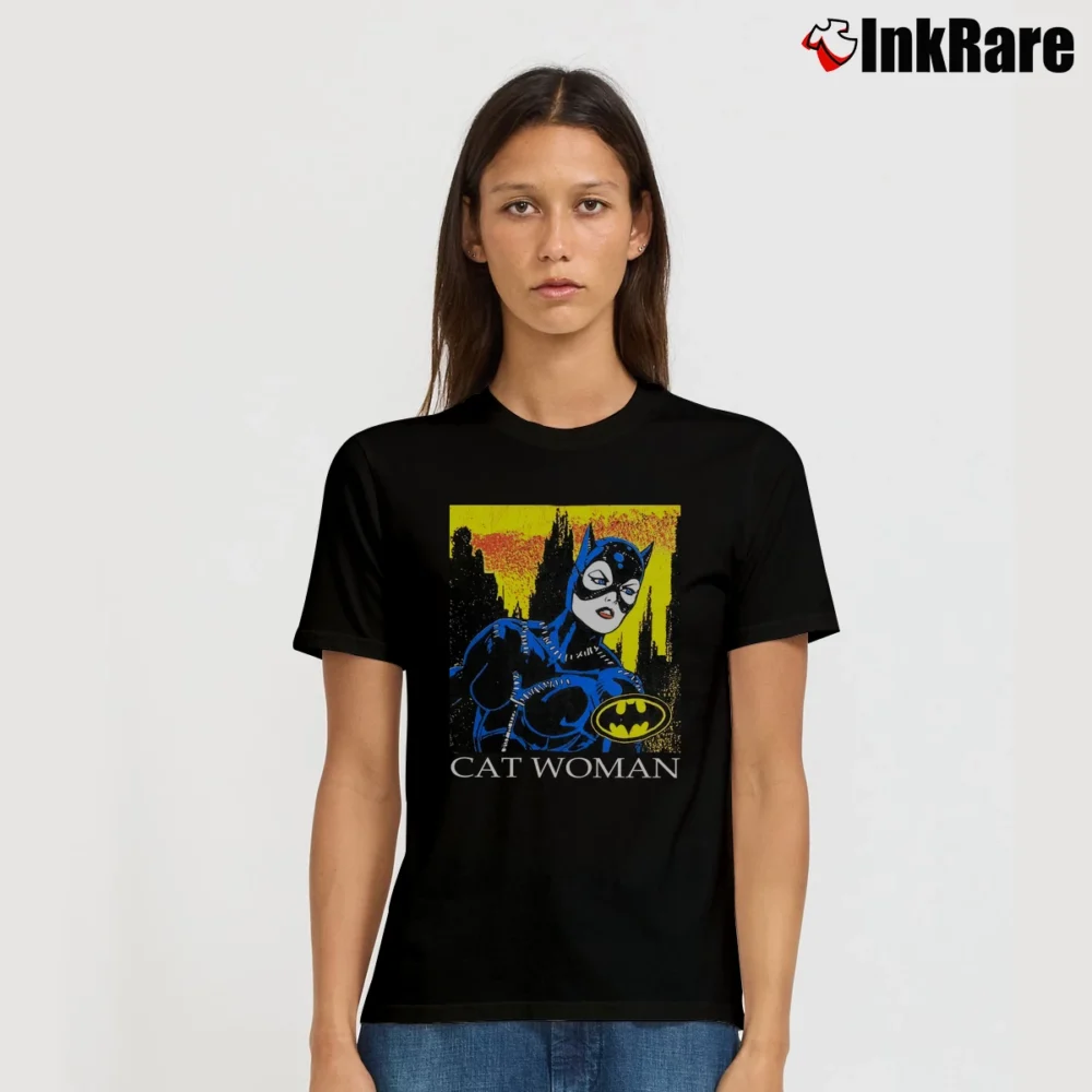 Women’s Catwoman Michelle Pfeiffer 90s Batman Returns Signature T-Shirt in black | Soft, Flattering Fit