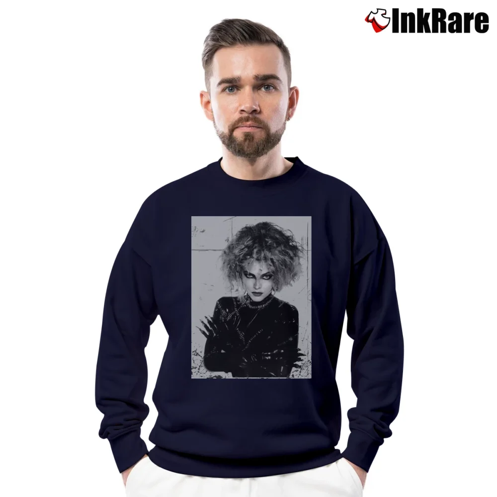 Men’s Catwoman Michelle Pfeiffer Batman Returns Film Crewneck Sweatshirt in navy | Cozy Fabric, Clean Style