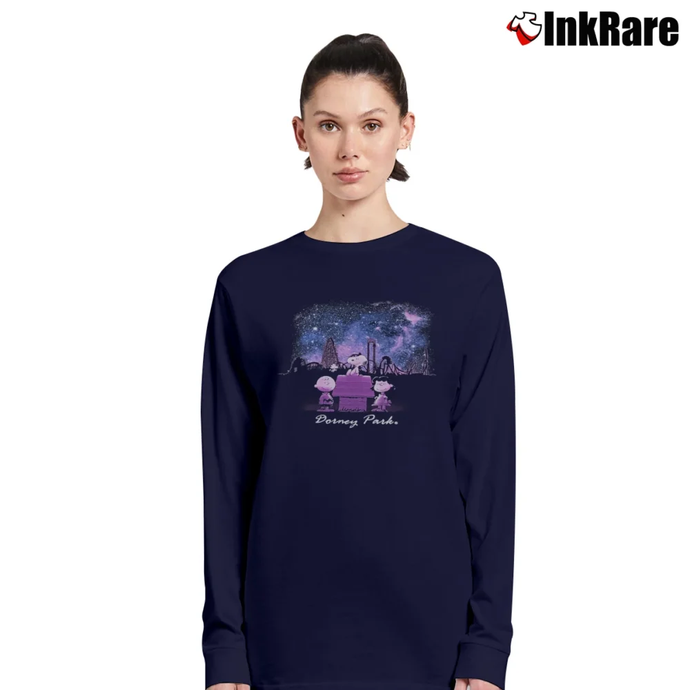 Women’s Cedar Fair Dorney Park Peanuts Snoopy Long-Sleeve Top in navy | Sleek, Versatile, All-Season