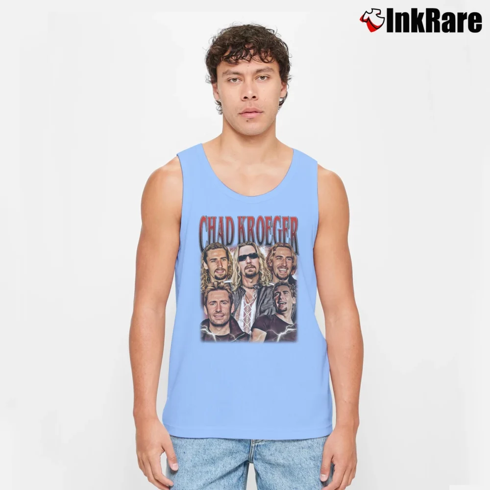 Men’s Chad Kroeger Bootleg Vintage Tank Top in light blue | Breathable, Active-Friendly Design