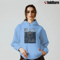 Women’s Chadwick Boseman Black Panther Avengers Marvel Movie Cozy Hoodie in light blue | Warm, Structured, Stylish