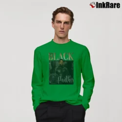 Men’s Chadwick Boseman Black Panther Avengers Marvel Movie Long-Sleeve Shirt in irish green | Sleek, Lightweight, Year-Round Wear