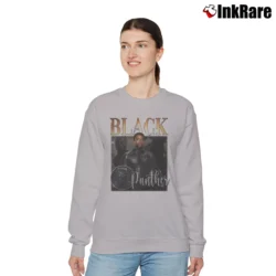 Women’s Chadwick Boseman Black Panther Avengers Marvel Movie Relaxed Sweatshirt in sport grey | Soft, Laid-Back Vibe