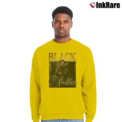 Men’s Chadwick Boseman Black Panther Avengers Marvel Movie Crewneck Sweatshirt in yellow | Cozy Fabric, Clean Style