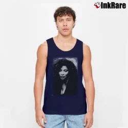 Men’s Chaka Khan 80s 90s Distressed Vintage Style Tank Top in navy | Breathable, Active-Friendly Design