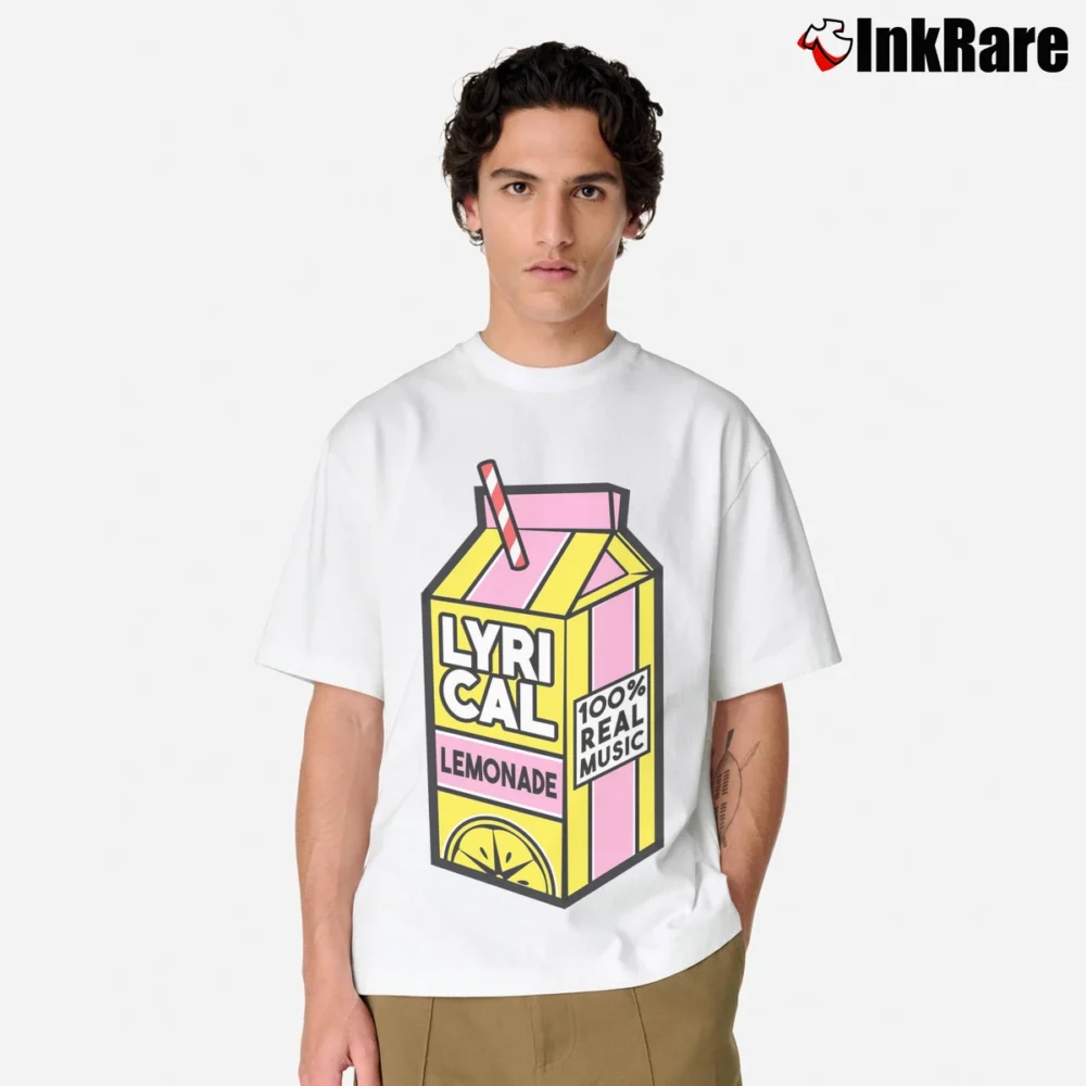 Men’s Chales Harra Lyrical Lemonade Pink Classic T-Shirt in white | Soft, Breathable Everyday Wear