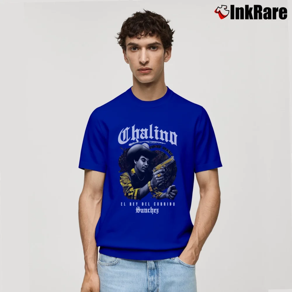 Men’s Chalino Sanchez Chalino El Rey del Corrido Classic T-Shirt in royal blue | Soft, Breathable Everyday Wear