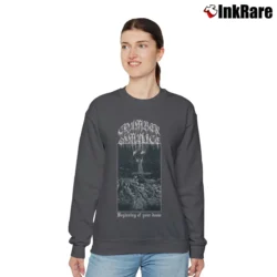 Women’s Chamber Of Malice Beginning Of Your Doom Graphic Metal Relaxed Sweatshirt in charcoal | Soft, Laid-Back Vibe