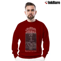 Men’s Chamber Of Malice Beginning Of Your Doom Graphic Metal Crewneck Sweatshirt in maroon | Cozy Fabric, Clean Style