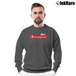Men’s Champion Peanuts Chilling Snoopy Crewneck Sweatshirt in charcoal | Cozy Fabric, Clean Style