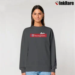Women’s Champion Peanuts Chilling Snoopy Relaxed Sweatshirt in charcoal | Soft, Laid-Back Vibe