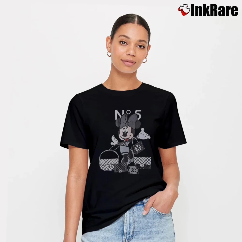 Women’s Chanel Minnie Mouse Fashion Signature T-Shirt in black | Soft, Flattering Fit