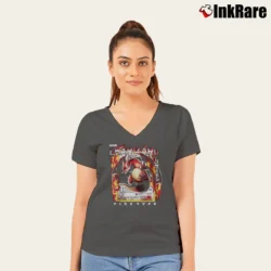 Women’s Charizard Pokemon Go Classic V-Neck Tee in charcoal | Chic Neckline, Soft Texture