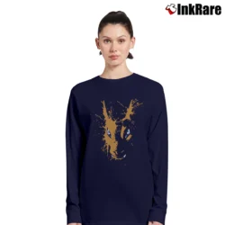 Women’s Charizard Spatter Pokemon Gaming Inspired Long-Sleeve Top in navy | Sleek, Versatile, All-Season