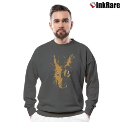 Men’s Charizard Spatter Pokemon Gaming Inspired Crewneck Sweatshirt in charcoal | Cozy Fabric, Clean Style