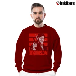Men’s Charles Bronson Vintage Crewneck Sweatshirt in maroon | Cozy Fabric, Clean Style