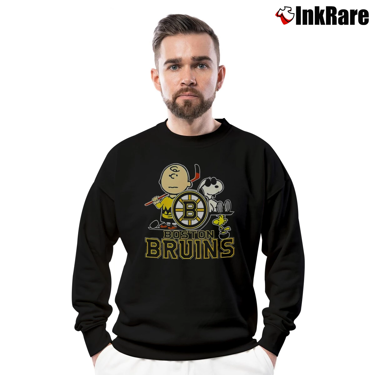 Charlie Brown And Snoopy Boston Bruins Men’s Crewneck Sweatshirt in black – Soft & Durable Men’s Charlie Brown And Snoopy Boston Bruins Crewneck Sweatshirt in black | Cozy Fabric, Clean Style