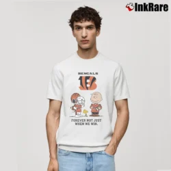 Men’s Charlie Brown And Snoopy Cincinnati Bengals Forever Not Just When We Win Classic T-Shirt in white | Soft, Breathable Everyday Wear