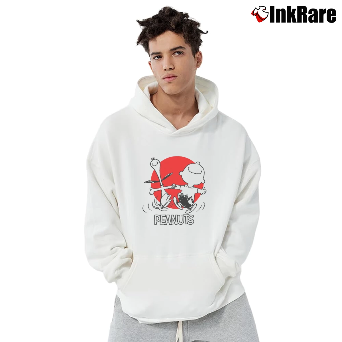 Charlie Brown And Snoopy Dancing Men’s Pullover Hoodie in white – Ultimate Warmth Men’s Charlie Brown And Snoopy Dancing Pullover Hoodie in white | Cozy, Durable, Modern Fit
