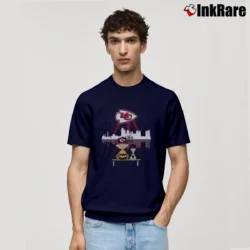 Men’s Charlie Brown And Snoopy Dog Watching Kansas City Chiefs Classic T-Shirt in navy | Soft, Breathable Everyday Wear