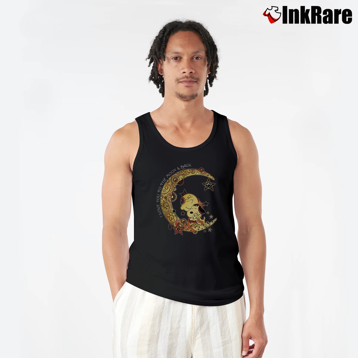 Charlie Brown And Snoopy I Love You To The Moon And Back Men’s Performance Tank in black – Lightweight Comfort Men’s Charlie Brown And Snoopy I Love You To The Moon And Back Tank Top in black | Breathable, Active-Friendly Design