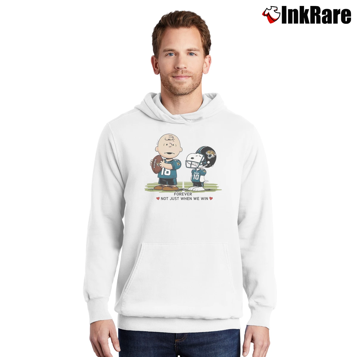 Charlie Brown And Snoopy Jacksonville Jaguars Forever Not Just When We Win Men’s Pullover Hoodie in white – Ultimate Warmth Men’s Charlie Brown And Snoopy Jacksonville Jaguars Forever Not Just When We Win Pullover Hoodie in white | Cozy, Durable, Modern Fit