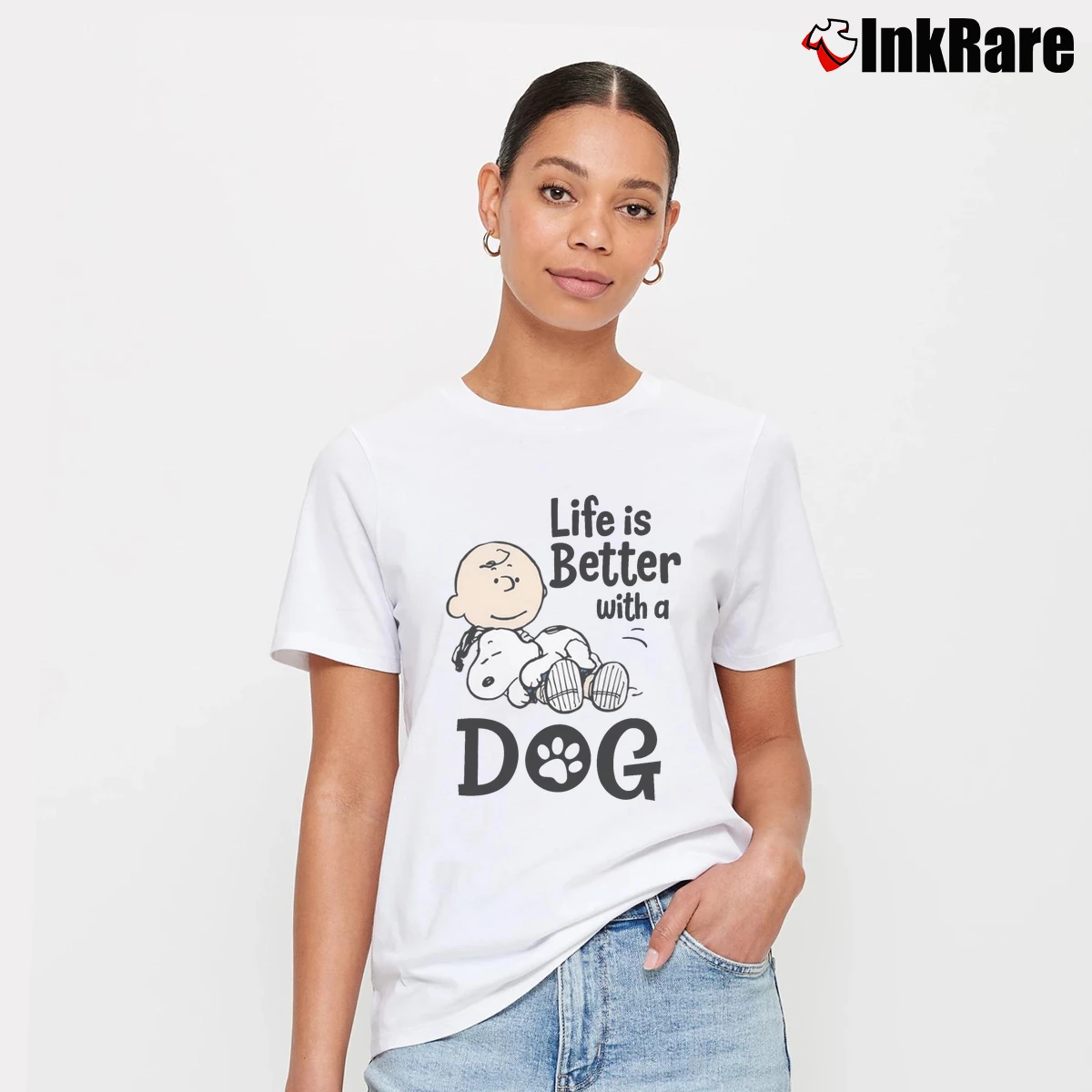Charlie Brown And Snoopy Life Is Better With A Dog Women’s Tee in white – Effortless Style Women’s Charlie Brown And Snoopy Life Is Better With A Dog T-Shirt in white | Soft, Flattering Fit