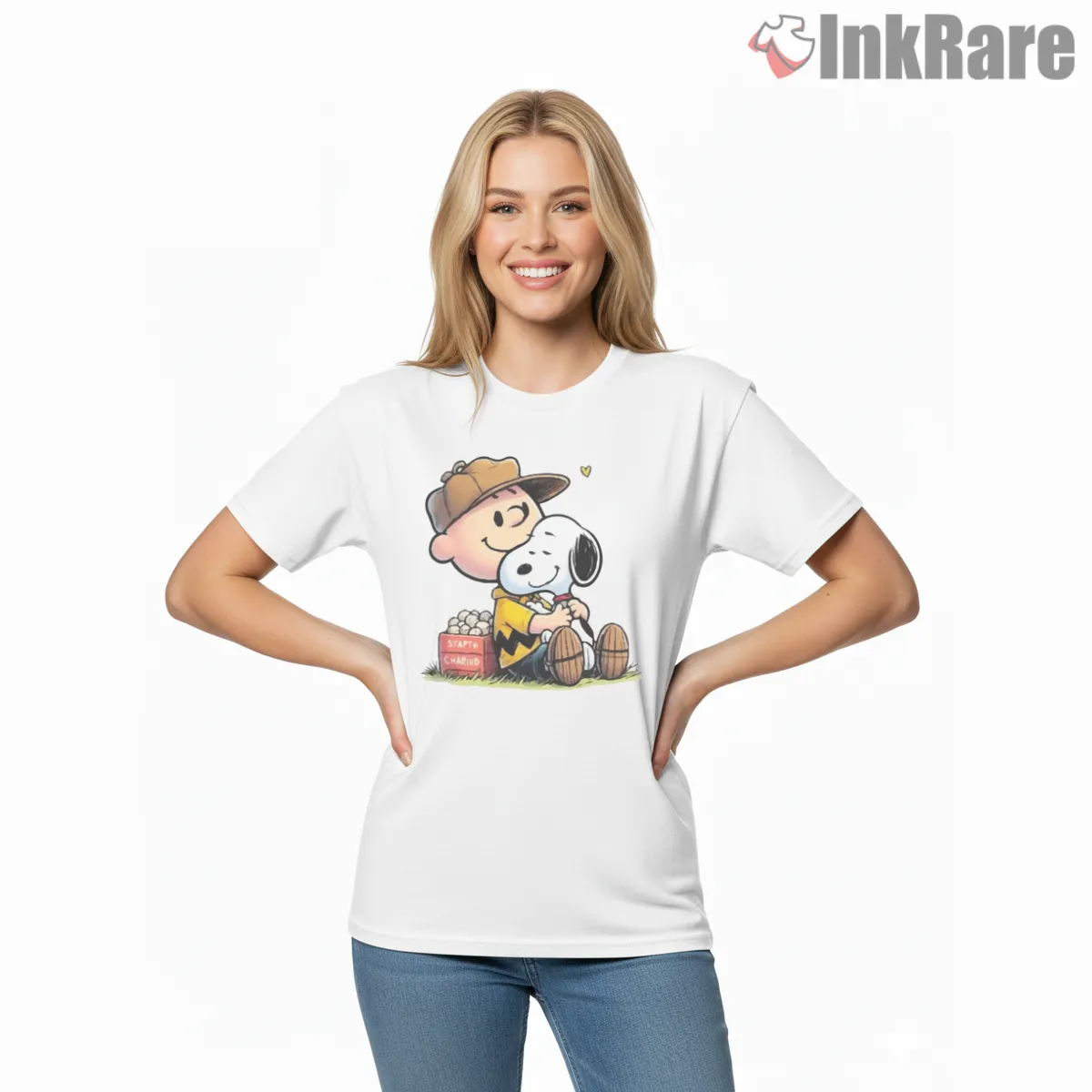 Charlie Brown And Snoopy Lovely Story Shirt on white short sleeve shirt for women graphic tee