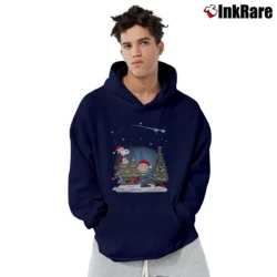 Men’s Charlie Brown And Snoopy Merry Christmas Pullover Hoodie in navy | Cozy, Durable, Modern Fit