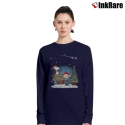 Women’s Charlie Brown And Snoopy Merry Christmas Long-Sleeve Top in navy | Sleek, Versatile, All-Season