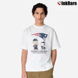 Men’s Charlie Brown And Snoopy New England Patriots Forever Not Just When We Win Classic T-Shirt in white | Soft, Breathable Everyday Wear