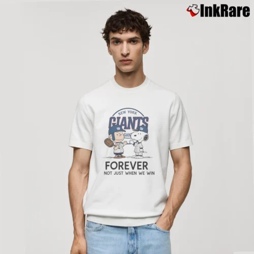 Charlie Brown And Snoopy New York Giants Forever Not Just When We Win Men’s Classic Tee in white – Premium Comfort Men’s Charlie Brown And Snoopy New York Giants Forever Not Just When We Win Classic T-Shirt in white | Soft, Breathable Everyday Wear