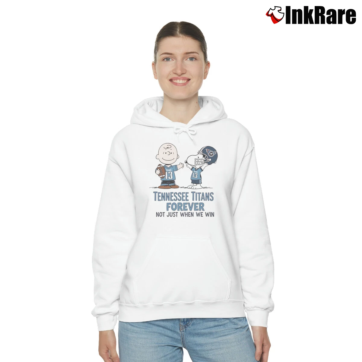 Charlie Brown And Snoopy Tennessee Titans Forever Not Just When We Win Women’s Cozy Hoodie in white – Urban Chic Women’s Charlie Brown And Snoopy Tennessee Titans Forever Not Just When We Win Cozy Hoodie in white | Warm, Structured, Stylish