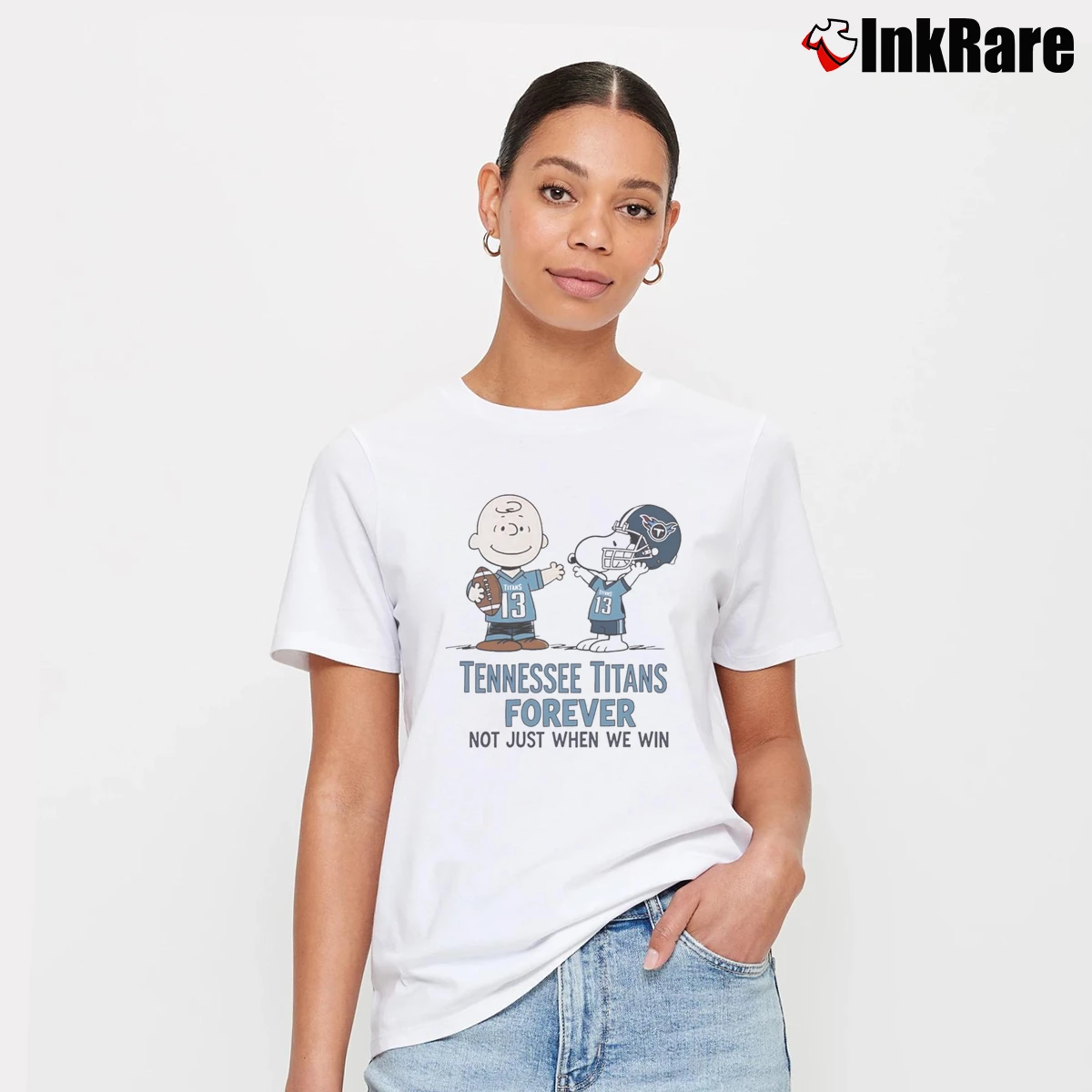 Charlie Brown And Snoopy Tennessee Titans Forever Not Just When We Win Women’s Tee in white – Effortless Style Women’s Charlie Brown And Snoopy Tennessee Titans Forever Not Just When We Win T-Shirt in white | Soft, Flattering Fit