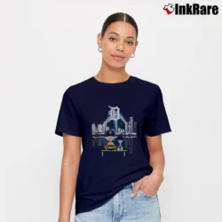 Women’s Charlie Brown And Snoopy Watching City Detroit Tigers T-Shirt in navy | Soft, Flattering Fit