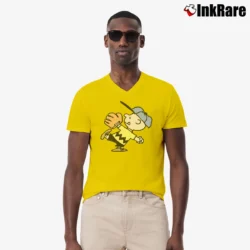 Men’s Charlie Brown Baseball V-Neck Tee in yellow | Sharp, Breathable, Everyday Staple
