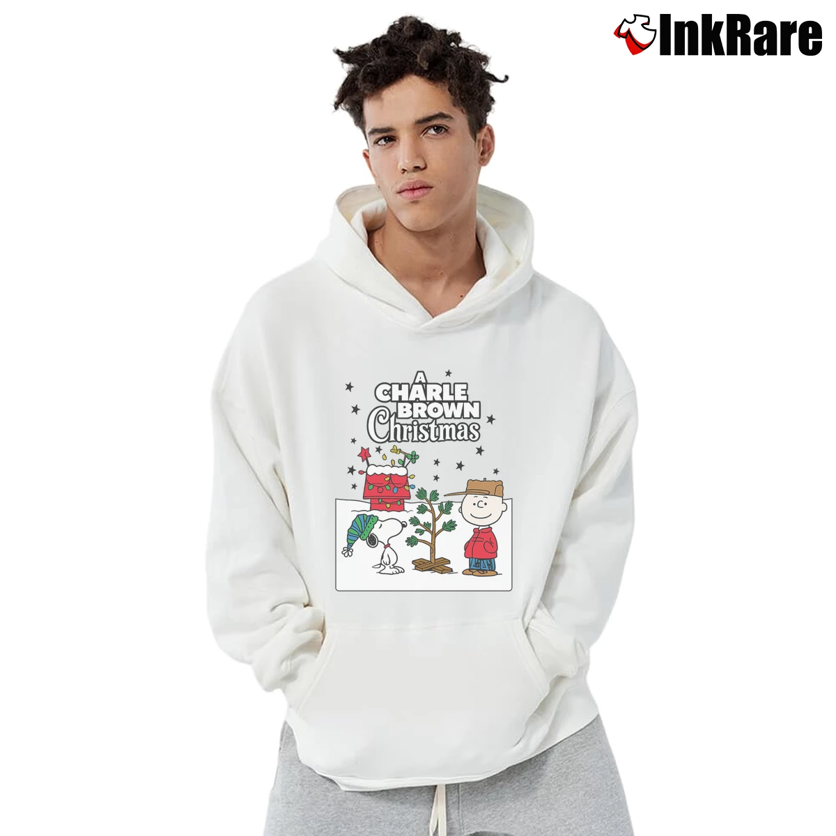 Charlie Brown Christmas Men’s Pullover Hoodie in white – Ultimate Warmth Men’s Charlie Brown Christmas Pullover Hoodie in white | Cozy, Durable, Modern Fit