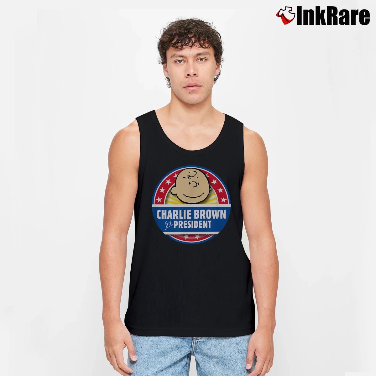 Men’s Charlie Brown For President Tank Top in black | Breathable, Active-Friendly Design