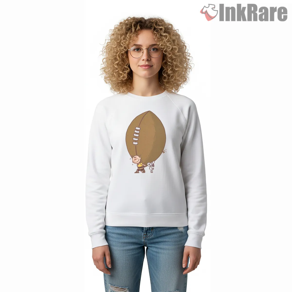 Charlie Brown Giant Football Challenge Shirt on graphic shirt for women graphic tee