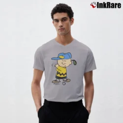 Men’s Charlie Brown Golfer Graphic V-Neck Tee in sport grey | Sharp, Breathable, Everyday Staple