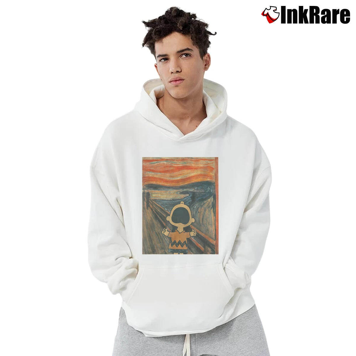 Charlie Brown Scream Men’s Pullover Hoodie in white – Ultimate Warmth Men’s Charlie Brown Scream Pullover Hoodie in white | Cozy, Durable, Modern Fit